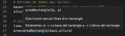 Comentari emergent en VSC