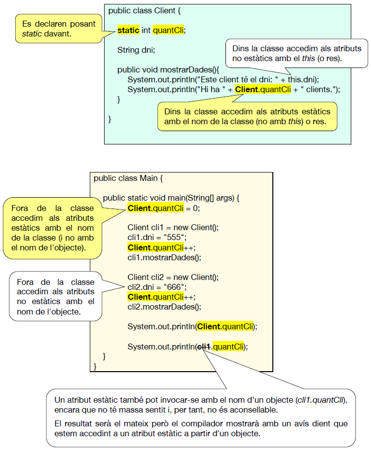Exemple atributs estàtics