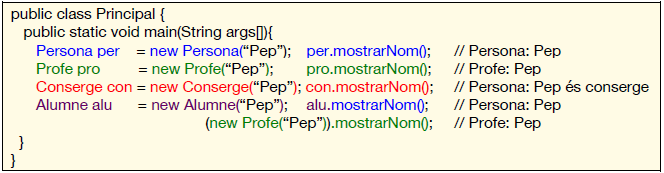 Sobreescriptura, crides